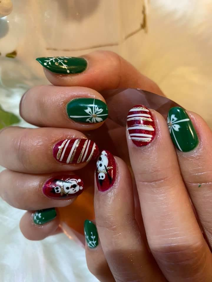 Food-themed custom nail art with playful details
