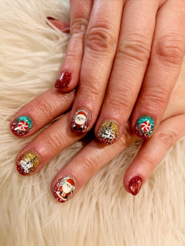 Detailed salon manicure with glossy finish