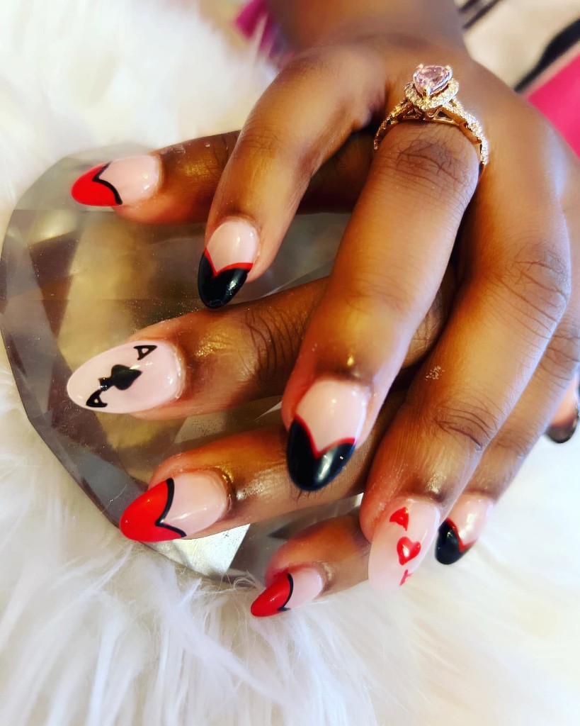 Seasonal nail designs with glitter finishes