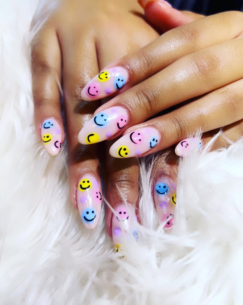 Detailed salon manicure with artistic flair