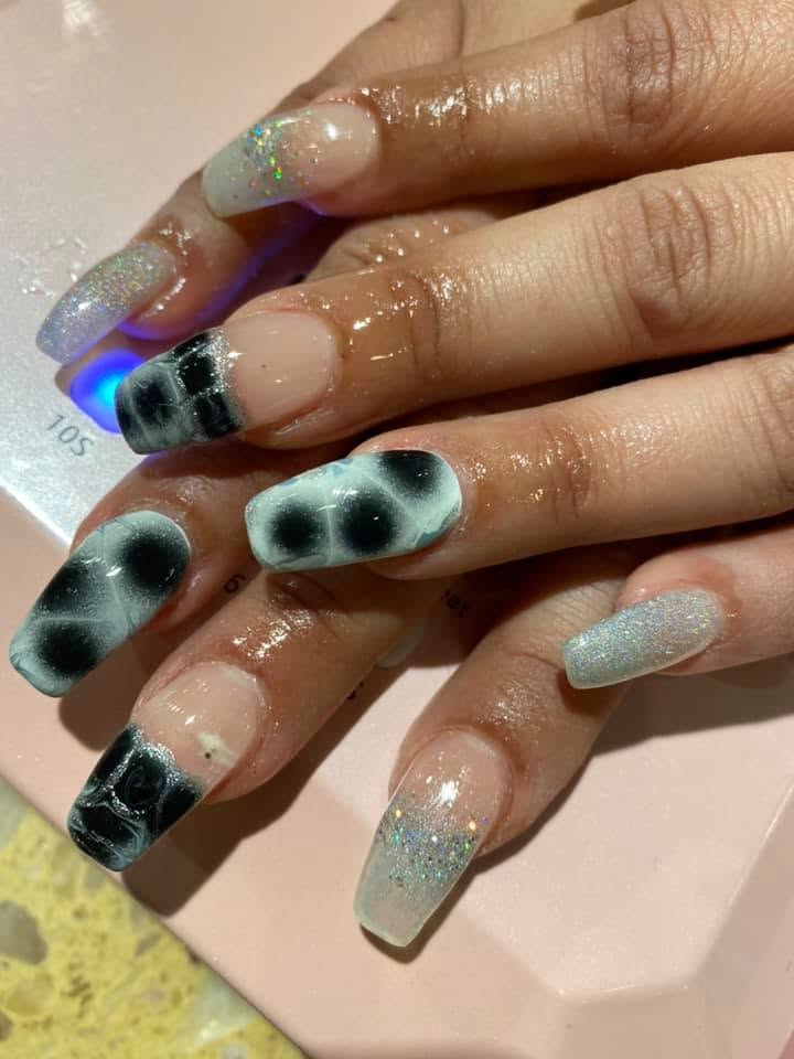 Glitter and accent nail art designs