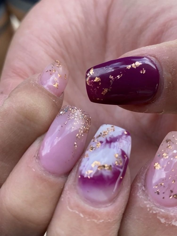 Patriotic red white and blue star nail art